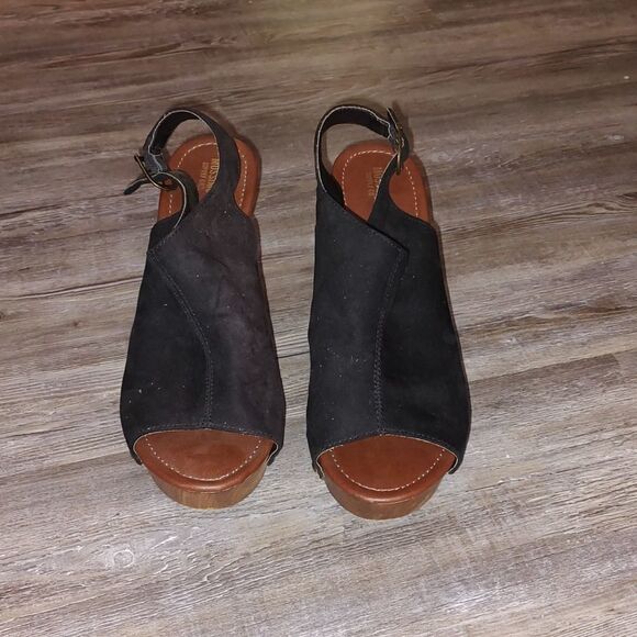 Mossimo black brown wedge platforms Sz 11 - Picture 2 of 7